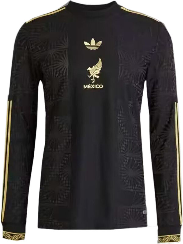 Mexico maillot de football à manches longues pour adulte uniforme noir vêtements de sport 125e anniversaire 2025-2026